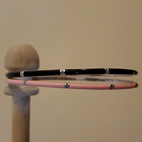 Sterling silver diamond accent bangles - Picture 1 of 4